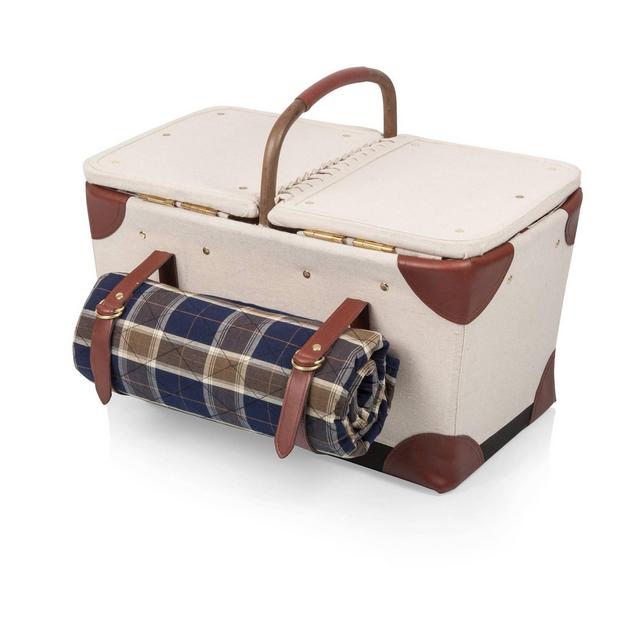 Natural Canvas Picnic Basket - Picnic Time