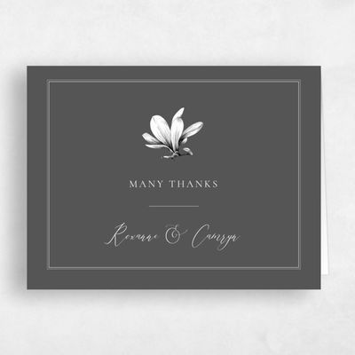 Charcoal, Grey Wedding Thank You - Novela