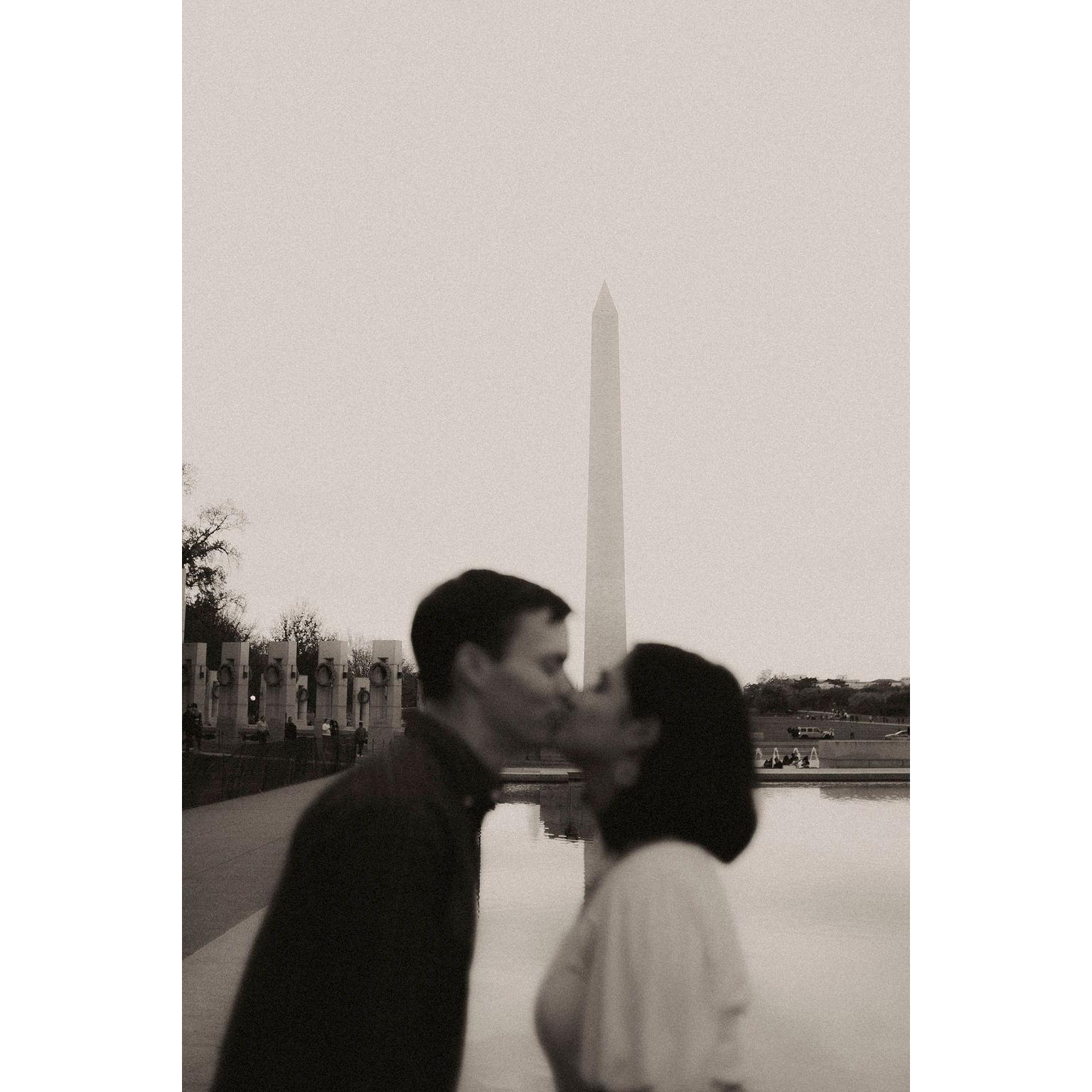 Our first kiss was next to the Washington Monument in DC.