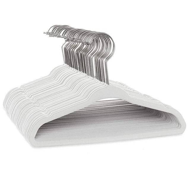 Casafield 50 Velvet Baby Hangers - 11" Size for Infant & Toddler Clothes - Ivory
