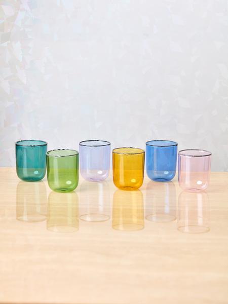 Striped Rim Glasses Set of 6