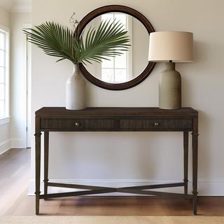 Kenna Fluted 2-Drawer Console Table