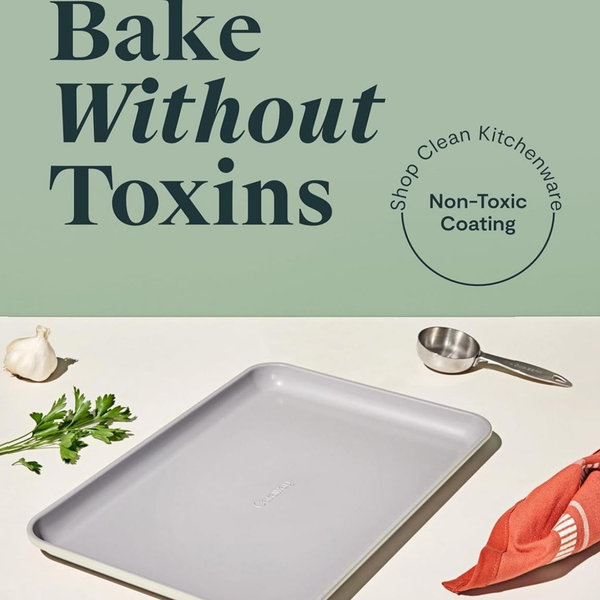 Caraway Non-Stick Ceramic Baking Sheet - Naturally Slick Ceramic Coating - Non-Toxic, PTFE & PFOA Free - Perfect for Baking, Roasting, and More - Medium (15" x 10") - Cream