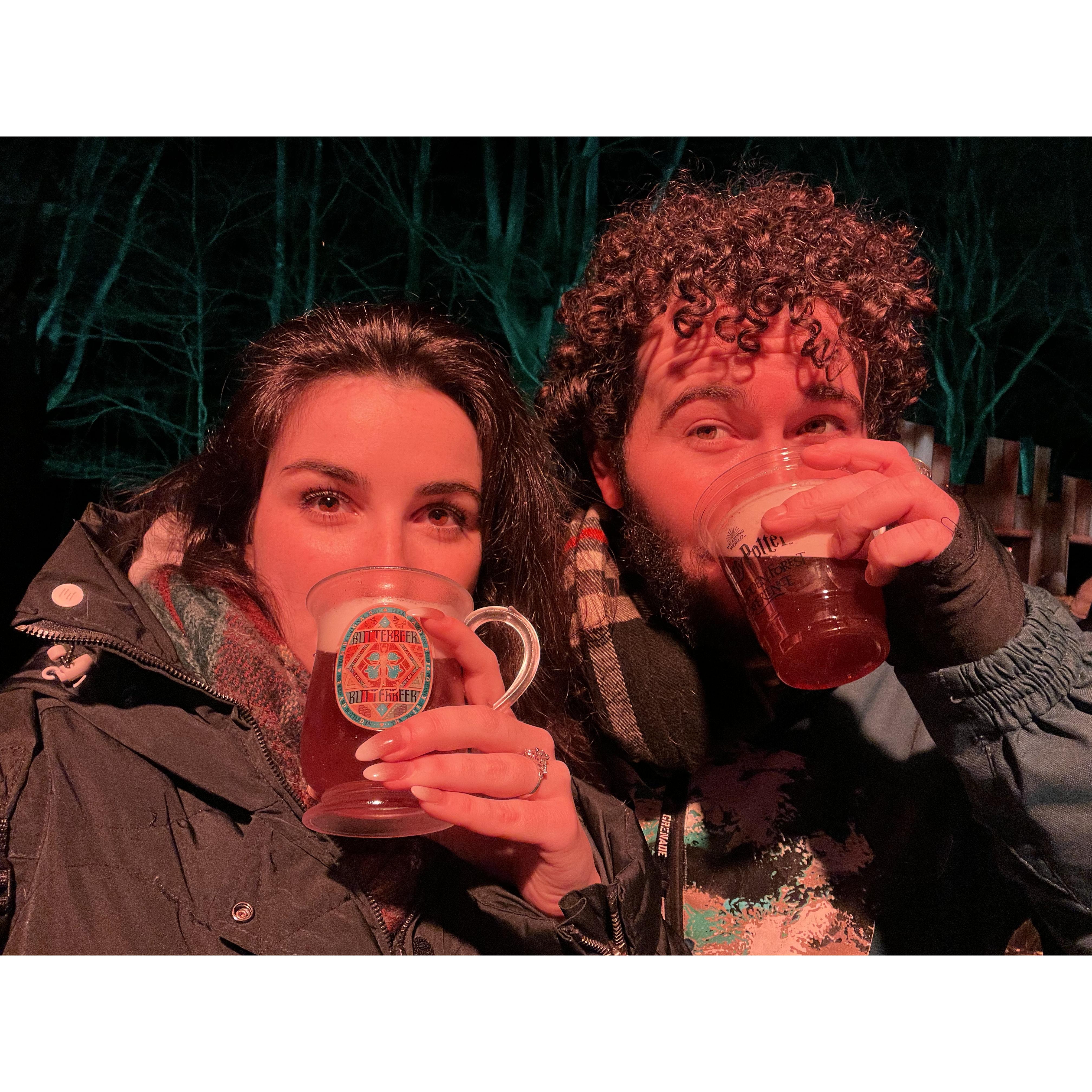 Snapped at the Harry Potter Forbidden Forest Experience. The couple are known for being HUGE nerds!