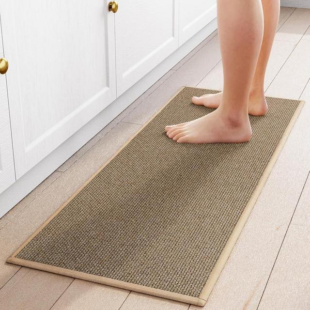 SUMLANS Kitchen Mat 1 PCS, Cushioned Non Slip Rugs for Kitchen Floor, Absorbent Runner Comfort Standing Mats Washable for Kitchen, Office, Home (Brown, 17.3"x47")
