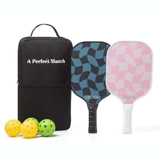 A Perfect Match Pickleball Paddle Set Engagement Gifts for Couples I I His and Hers Gifts I Includes 2 Pickleball Paddles, Carrying Bag and 2 Pickleballs
