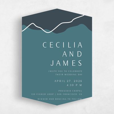 Blue Diamond Wedding Invitation - Cedarcrest Portrait