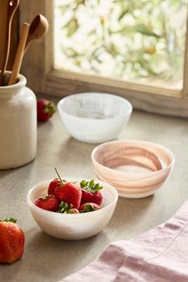 Iridescent Glass Snack Bowls, Set of 3