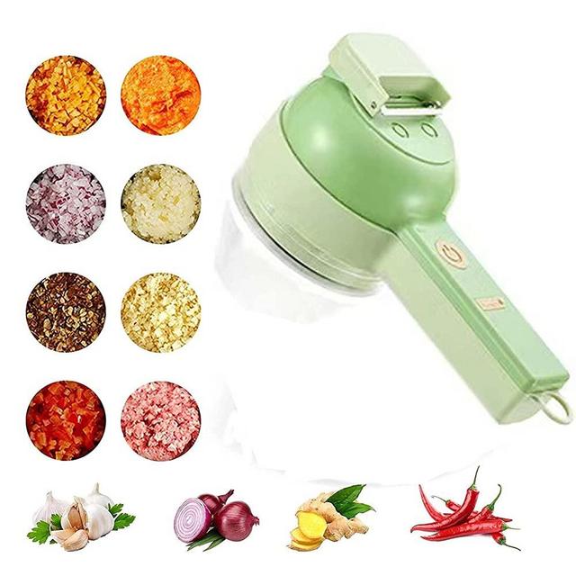 4 in 1 Handheld Electric Vegetable Cutter Set,Wireless Food Processor for Garlic Pepper Chili Onion Celery Ginger Meat with Brush