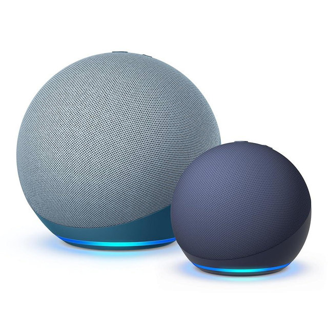 Echo (4th Gen) Multi-room Music bundle with Echo Dot (5th Gen) | Twilight Blue
