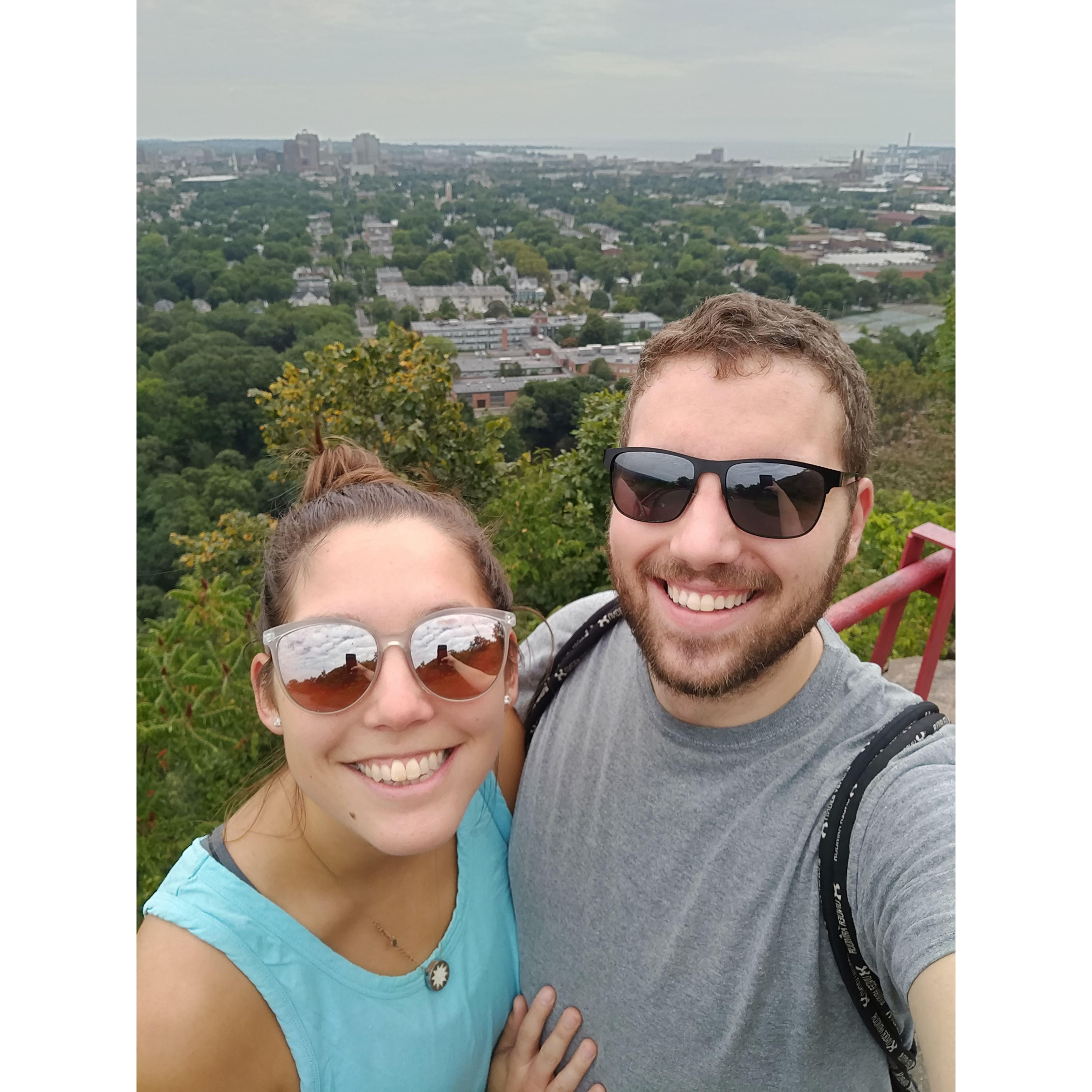 One of our first selfies after moving to New Haven