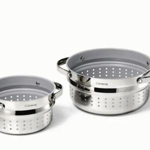 Steamer Pot Duo Cookware: Stainless Steel | Caraway