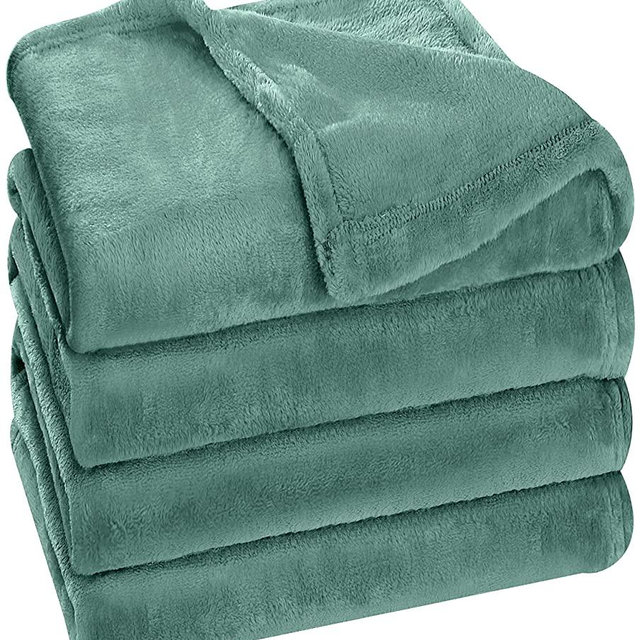 Utopia Bedding Fleece Blanket King Size Celadon 300GSM Luxury Fuzzy Soft Anti-Static Microfiber Bed Blanket (90x102 Inches)