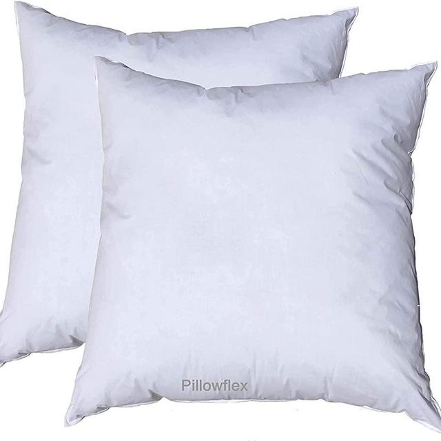 Pillowflex Synthetic Down Alternative Pillow Inserts for Shams - Down Alternative Throw Pillow Inserts - Large Throw Pillows - Handmade Throw Pillows - Pillow Inserts 20x20 Set of 2