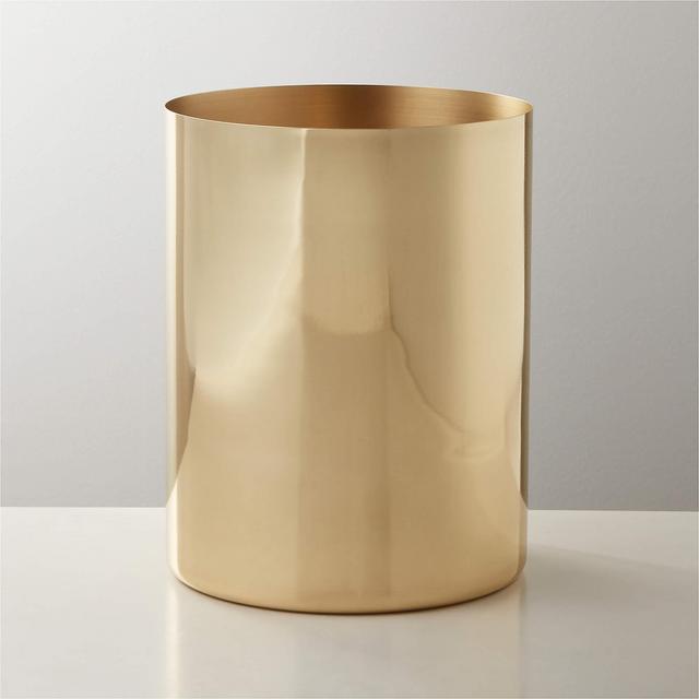 Elton Polished Brass Wastecan