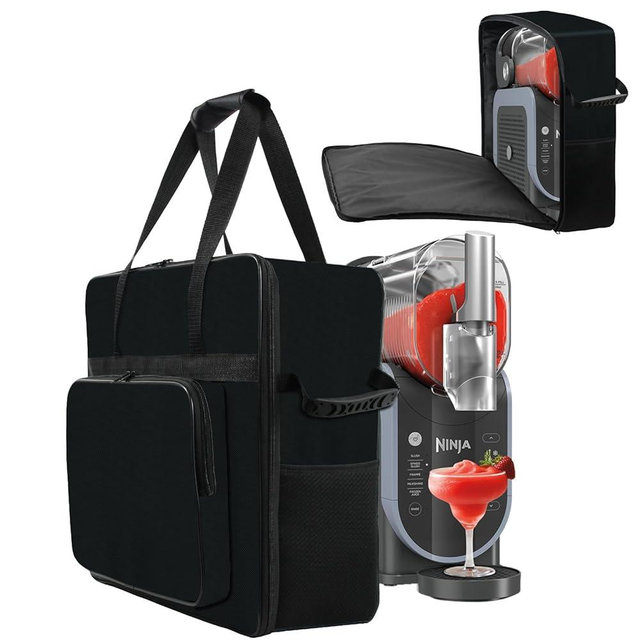 CouldyCasi Carrying Bag for Ninja SLUSHi Slushie Machine, Portable Outdoor Frozen Drink Maker Travel Bag Case Front-Opening Design Slushie Machine Bag for Ninja SLUSHi Slushie Machine FS301 (Black)