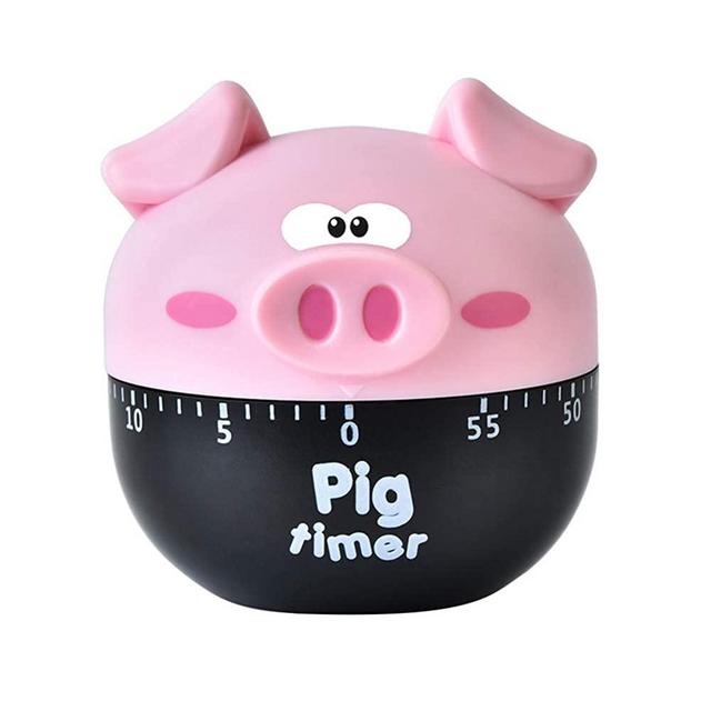 ekqw015l Fashion Clock for Home Living Room Bedroom Decor & Cartoon Pig Shaped Kitchen Cooking Timer Countdown Machinery Dial Alarm Clock