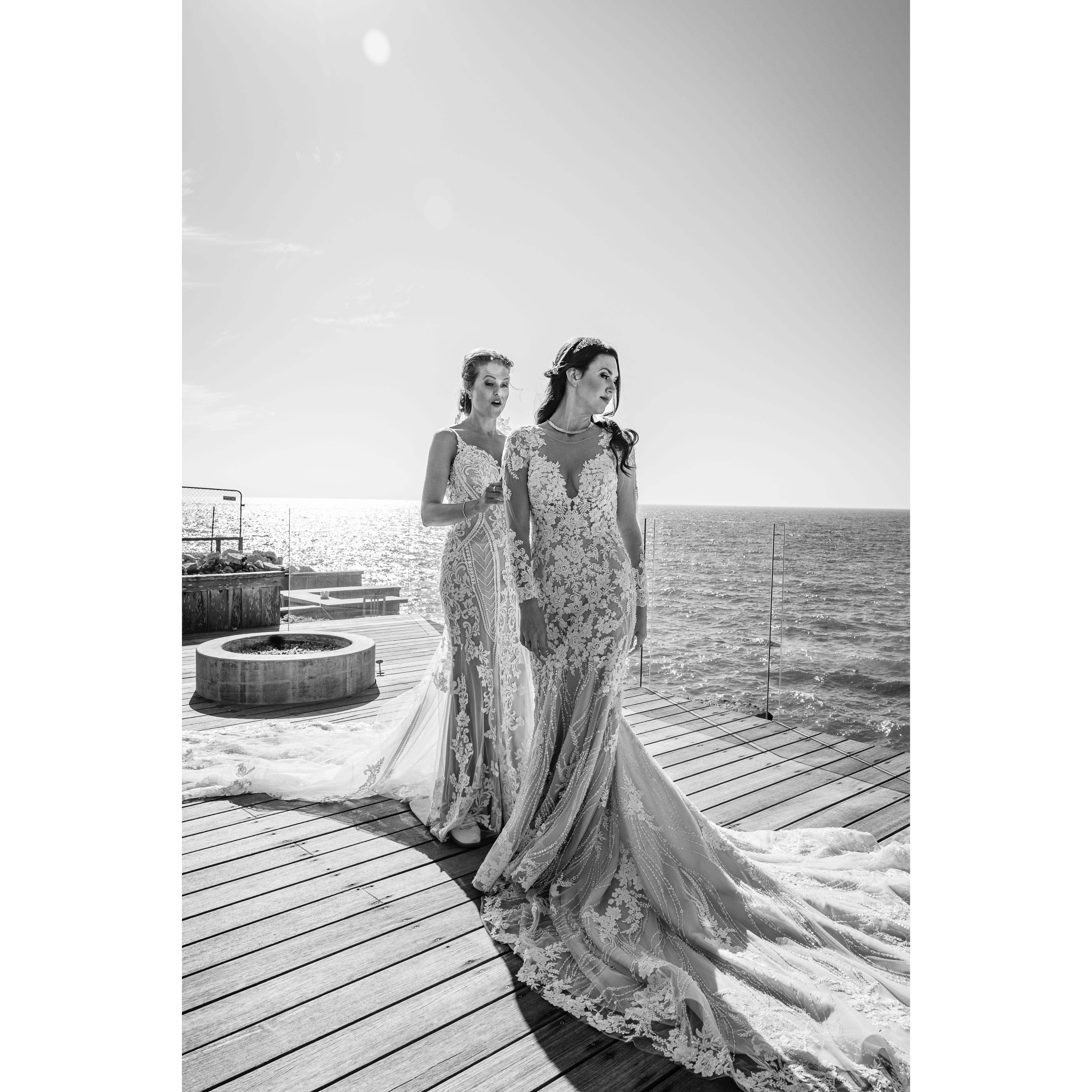 Our first look took place on the back deck of our BnB, just steps from our ceremony site.