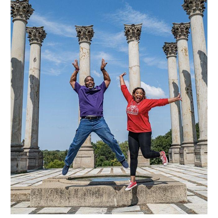 Our friends Fred & Carla took this fun shot at the Arboretum columns!