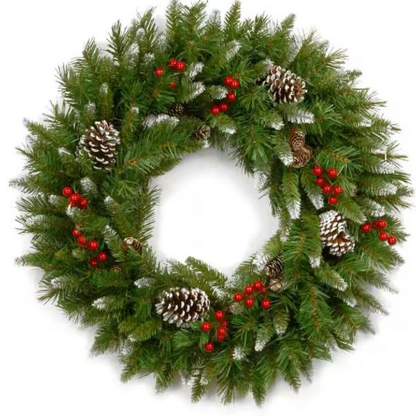 National Tree Company Frosted Berry 24 in. Artificial Wreath FRB-24W-1