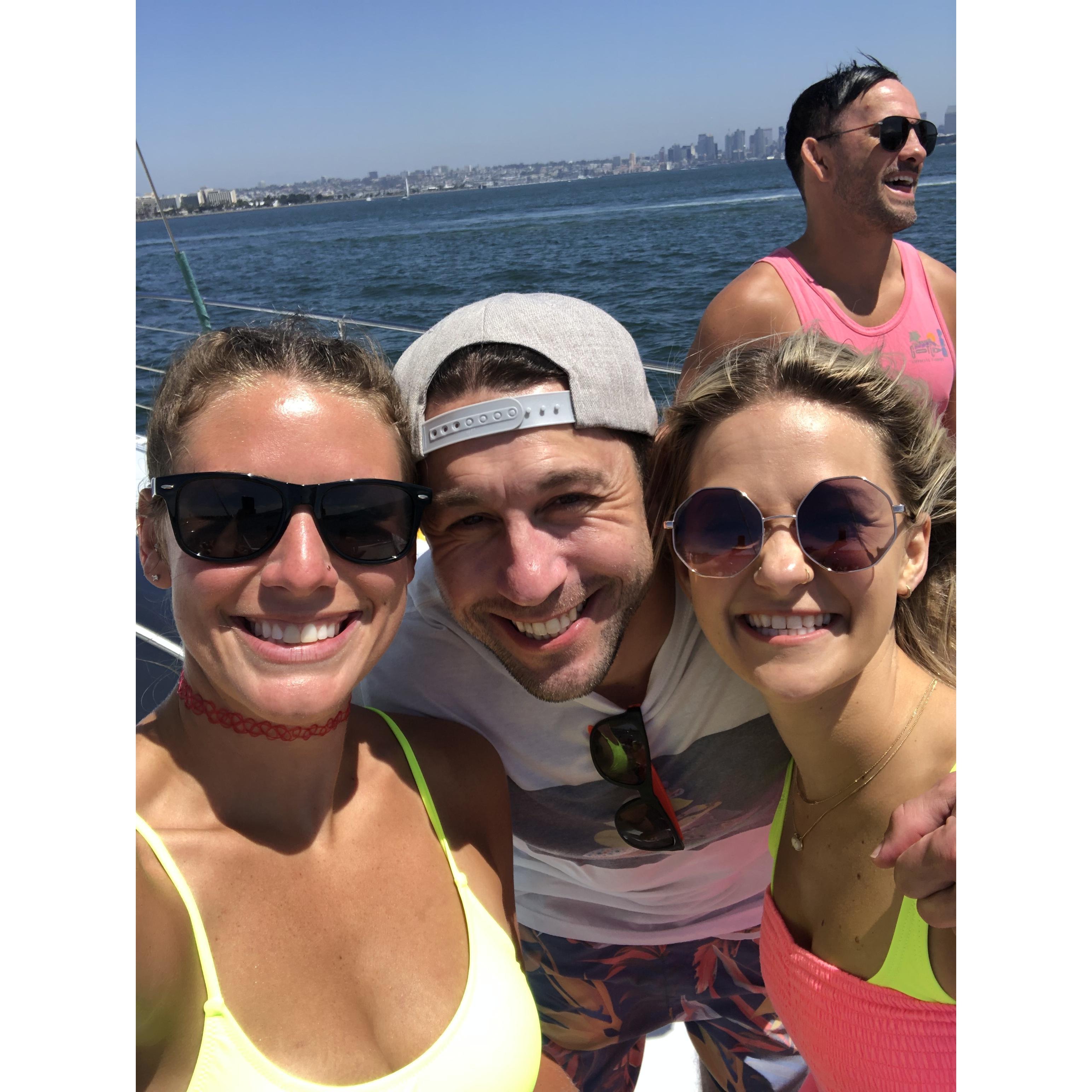 Celebrating our friends birthdays on a boat… Nate loves boats