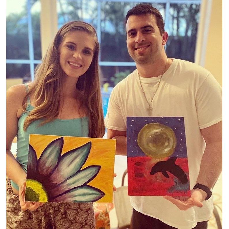 Adams date night idea- painting with a twist, quarantine style.