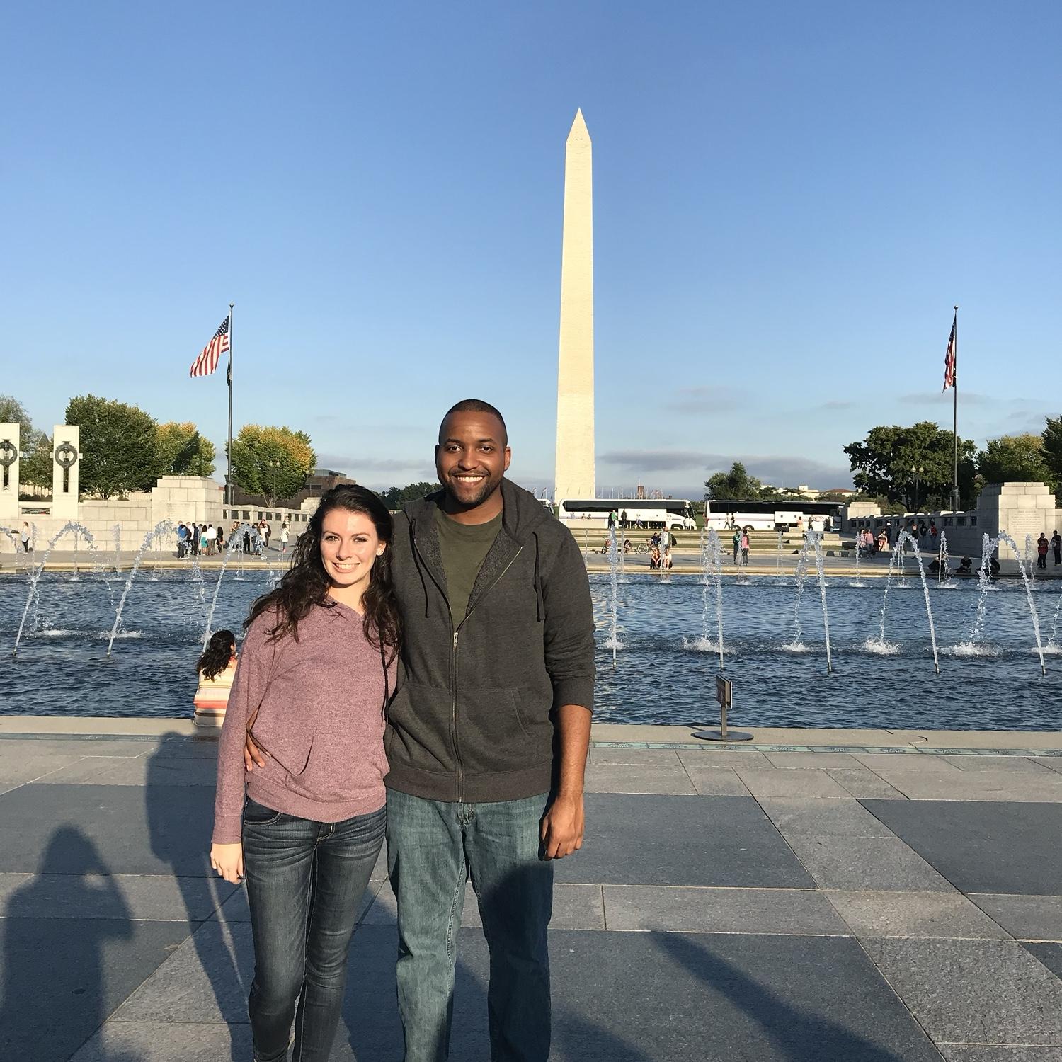 Our first of many pictures in front of the Washington Monument circa October 2017.