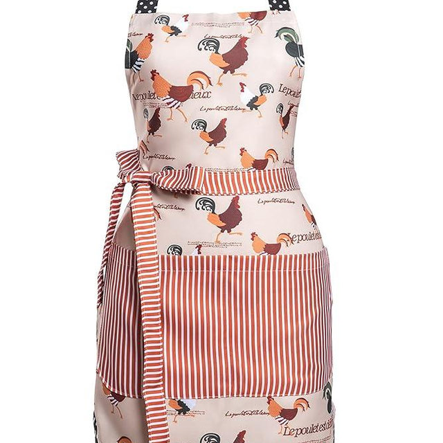 Alex Virtue Lovely Flower Pattern Retro Aprons With Large Pockets for Women Girls Cooking Kitchen Bakery Mother's Gift