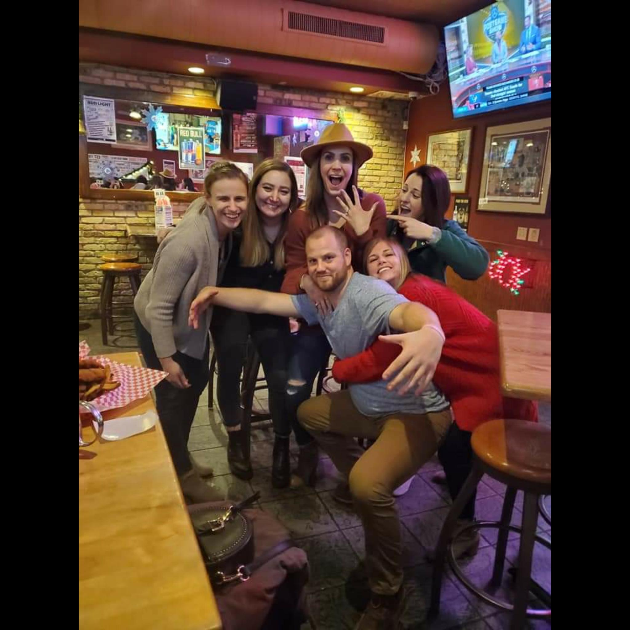 Celebrating with the Badger volleyball fam