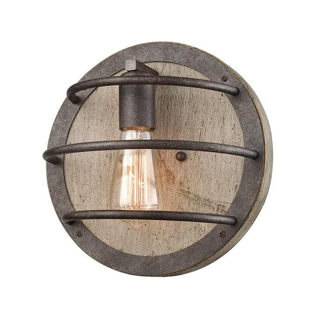 AXILAND Farmhouse Industrial Lighting Fixture Wood Wall Sconces