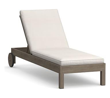 Universal Tufted Single Chaise Cushion, Outdoor Canvas, Natural