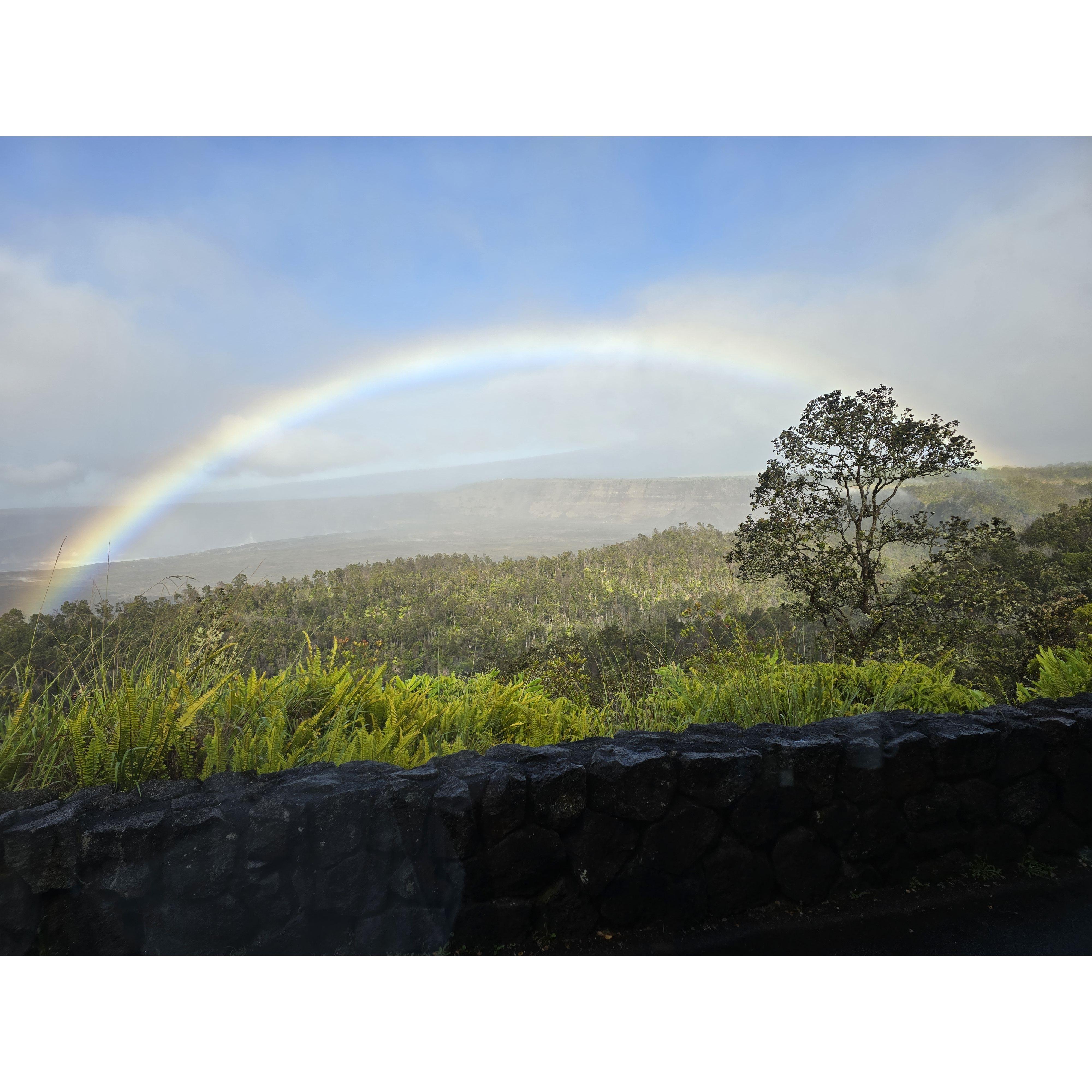 Enjoying kona coffee with a spectacular view.
