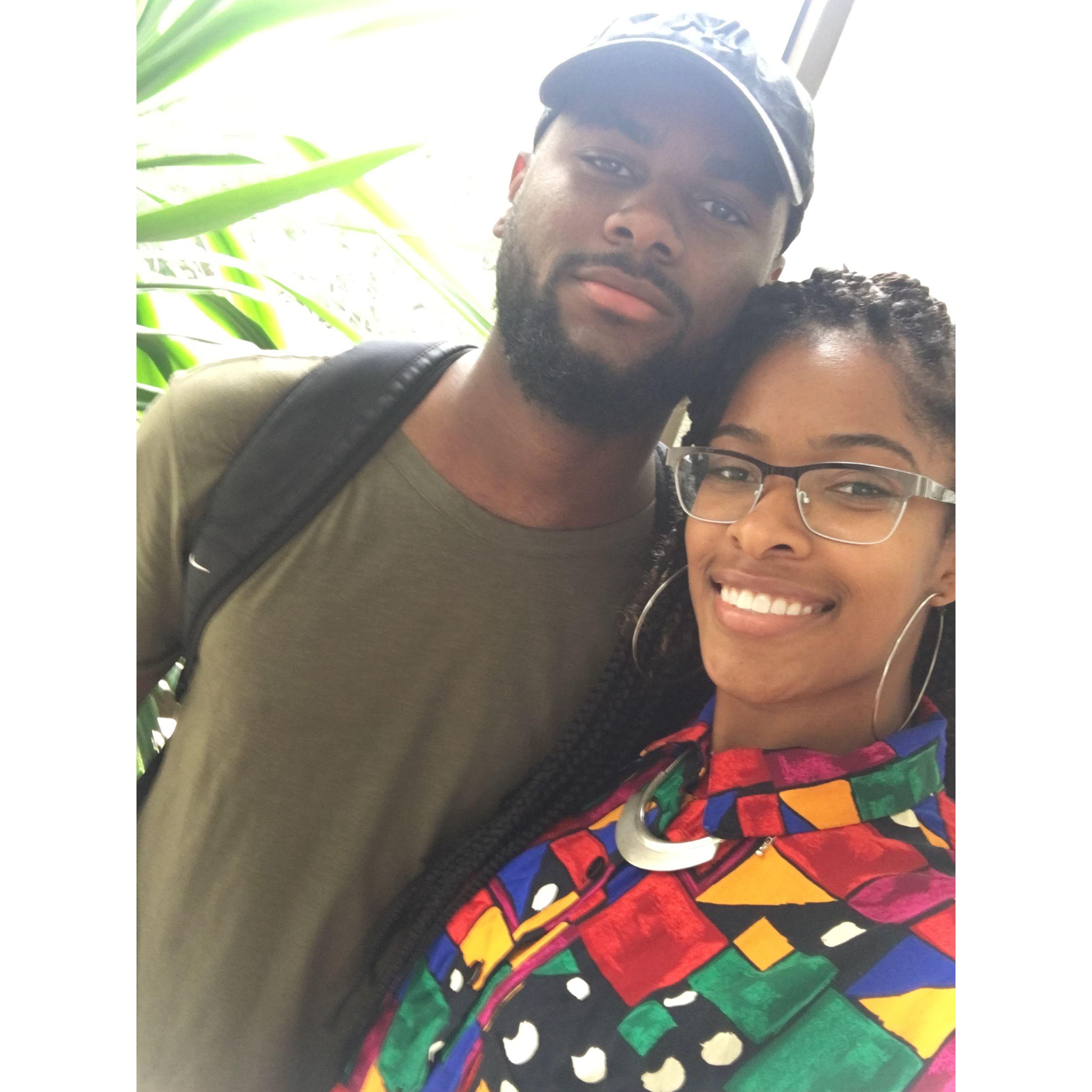 David dropping Raquel off to class in the science complex at Morgan.