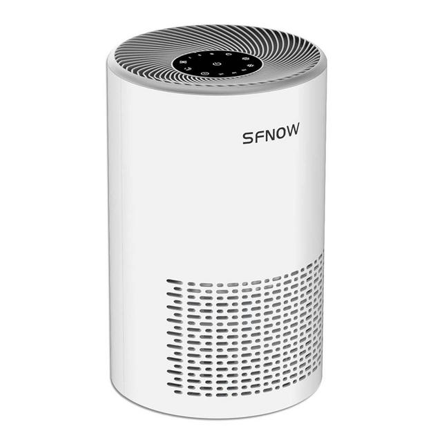 SFNOW Air Purifiers for Home Pets Hair in Bedroom, Air Cleaner Covers Up to 1050 ft² Remove Smoke Pollen Dander Hair Smell, with HEPA Sleep Mode For Home Office Living Room Drom, SAP300C, White