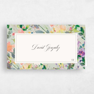 Grassy Sage, Green Wedding Place Card - Addison
