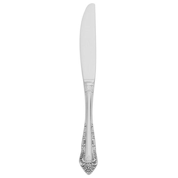 Walco 6845 Classic Baroque 8 13/16" 18/10 Stainless Steel Extra Heavy Weight Dinner Knife - 12/Case
