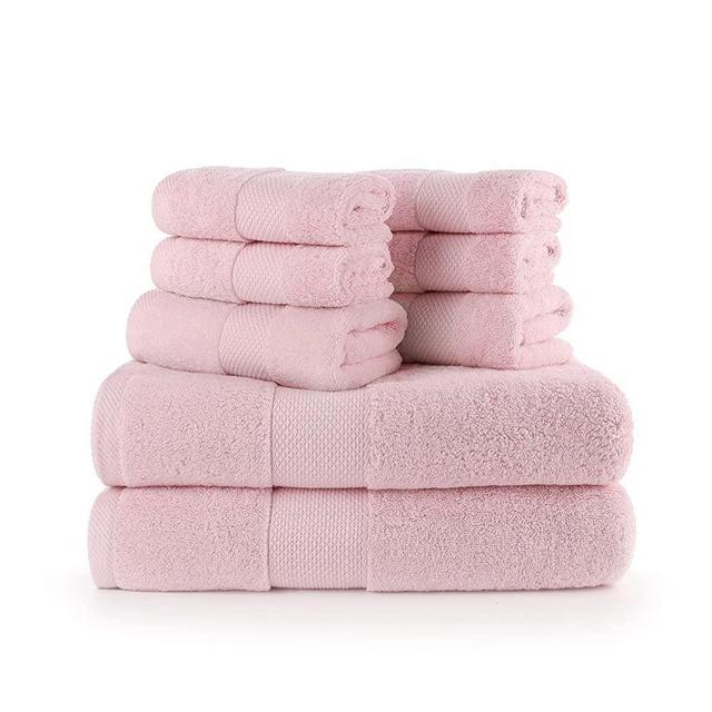 Timnyc’s Bath Towel Set.. 100% Cotton 8 Piece Towel Set: 2 Bath Towels, 2 Hand Towels and 4 Washcloths – Ecologically clean, Soft, Highly Absorbent, Quick Drying!