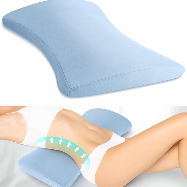 Lumbar Support Pillow for Bed Relief Back Pain: Lower Back Pillow for Sleeping - Memory Foam Waist Pillow - Back Wedge Bolster Pillow for Side, Back&Stomach Sleepers - Bed Rest Pillow for Car, Sofa