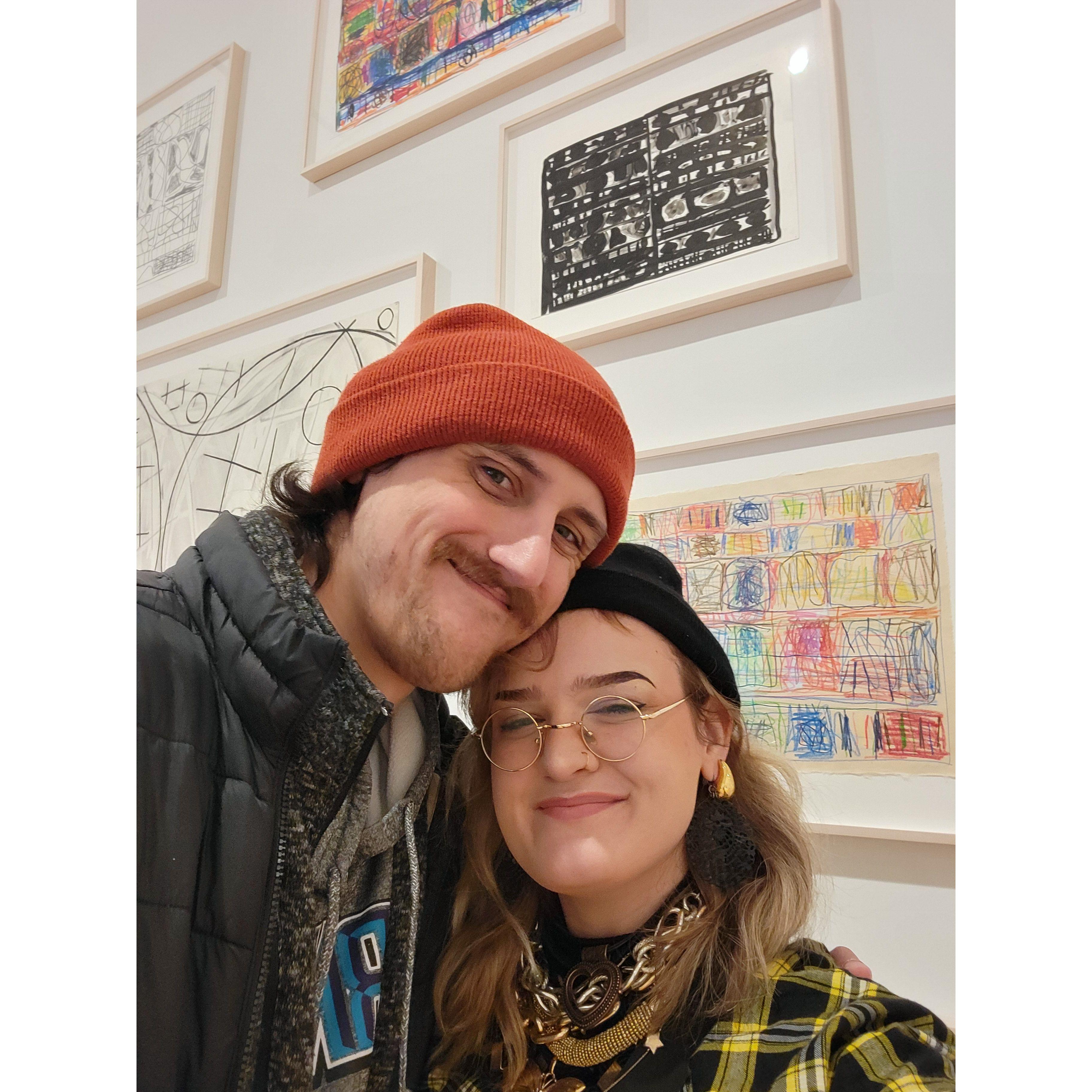 Celebrating 2 years together visiting an art museum in Buffalo, NY