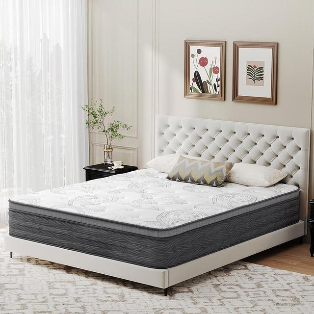 Susalt King Mattress 12 Inch Hybrid Mattress in a Box with Memory Foam, Single Pocket Springs, Medium Firm & Edge Support, Pressure Relief, Motion Isolation, CertiPUR-US, King Size