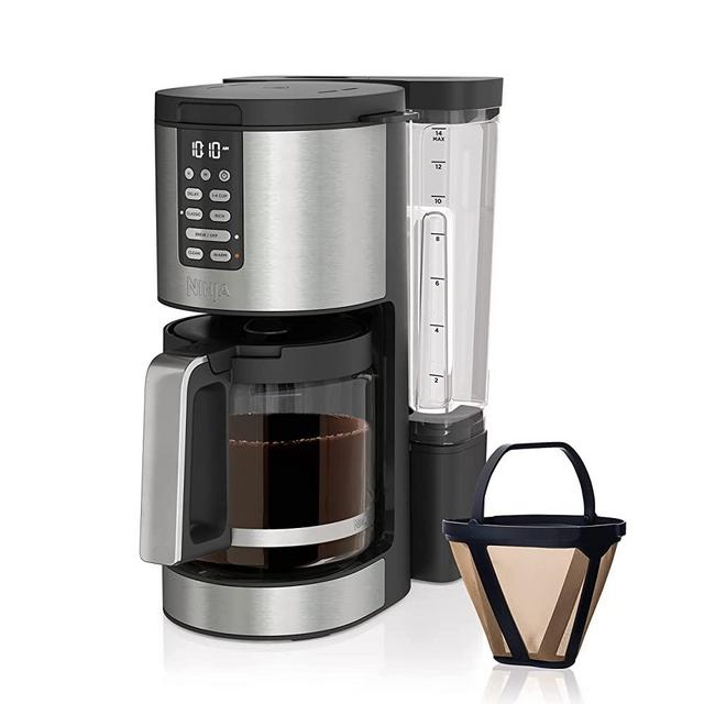 Ninja DCM201 XL 14 Cup Coffee Maker PRO with 14-Cup Glass Carafe & Permanent Filter, 2 Brew Styles Classic & Rich, and 4 Programs Small Batch, Delay Brew, Freshness Timer & Keep Warm, Stainless Steel