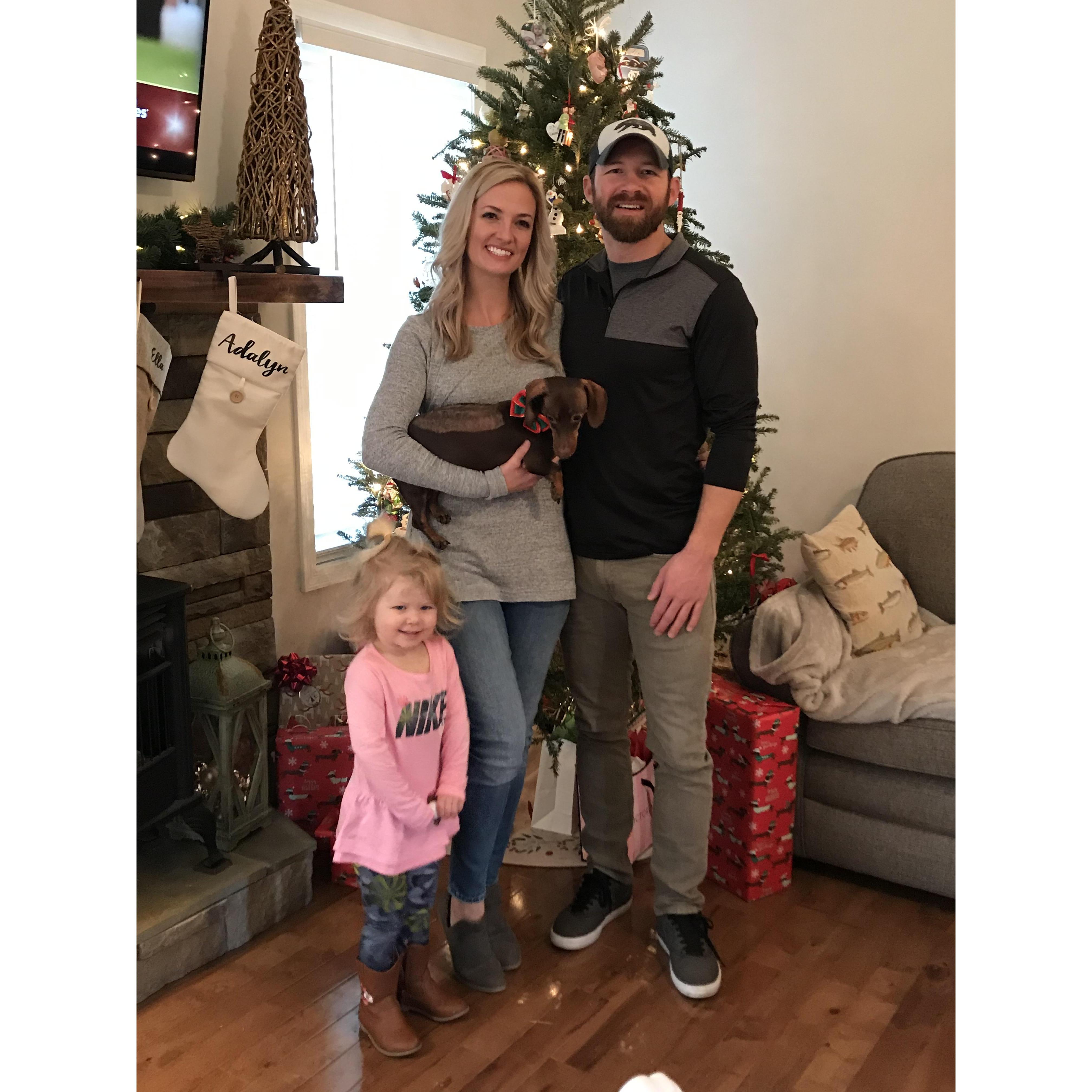 Christmas with the Nealy's. Ella the flower girl by Elise's side and sweet Patsy in her arms.