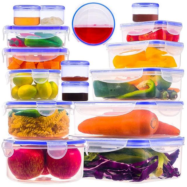 32 Pcs Large Food storage containers-85 oz to Sauces Box Stackable Kitchen storage bowls sets-BPA Free Leak proof Plastic food Storage Containers with lids airtight-Microwave freezer safe lunch boxes