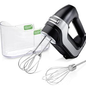 Hamilton Beach Professional 5-Speed Electric Hand Mixer with High-Performance DC Motor, Slow Start, Snap-On Storage Case, Stainless Steel Beaters & Whisk, Black (62651)