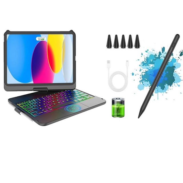 CC Store Touchpad Keyboard Case for iPad 10th Generation 10.9" 2022,Keyboard for iPad 10.9 10th Gen with Backlit Trackpad Bundle with iPad Pencil 10/9th Generation,Compatible with iPad 2018~2022