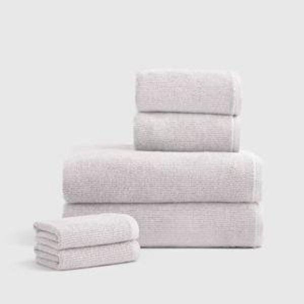 Turkish Ribbed Quick Dry Bath Towel Bundle in Silver