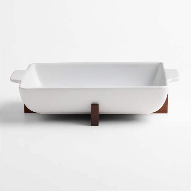 Oven-to-Table Rectangle Baking Dish with Acacia Wood Trivet