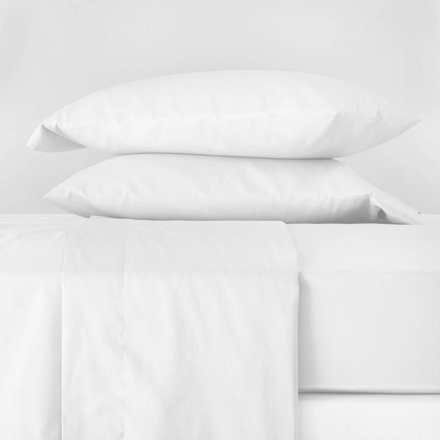 Queen 300 Thread Count Temperature Regulating Solid Sheet Set White - Casaluna™