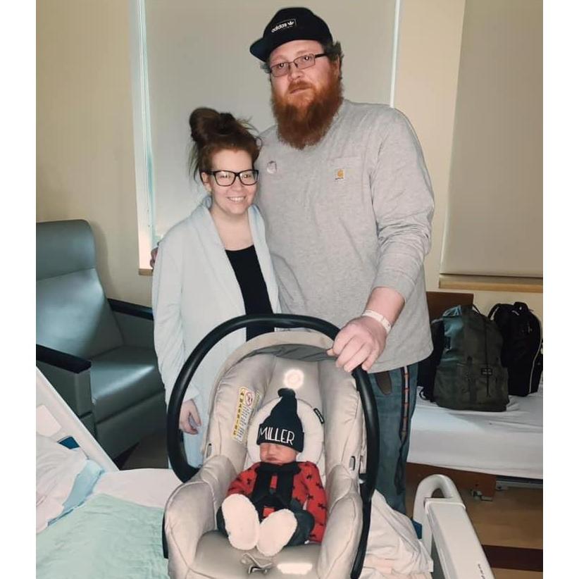 We finally got to go home after an extra couple days in the hospital! Nichols, party of 3!