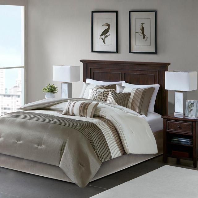 Salem 7 Piece Comforter Set - Natural (Queen)